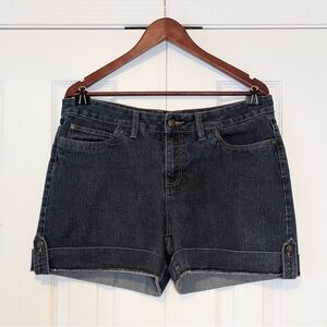 Size L Vintage Denim Shorts Jorts with Ornate Metal Buttons